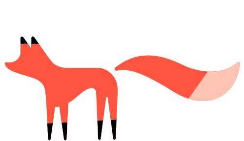 fox illustration wagging the tail